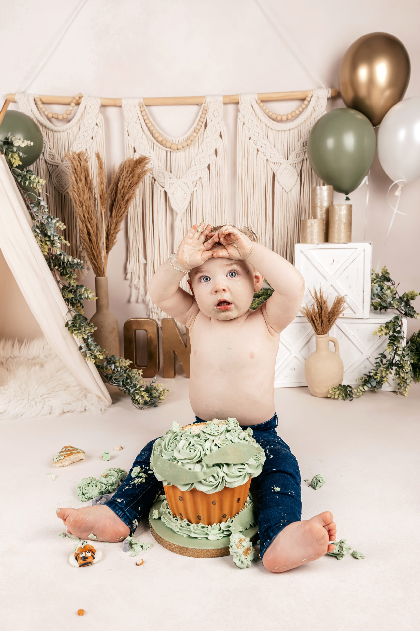 Een cakesmash voor een jongen.