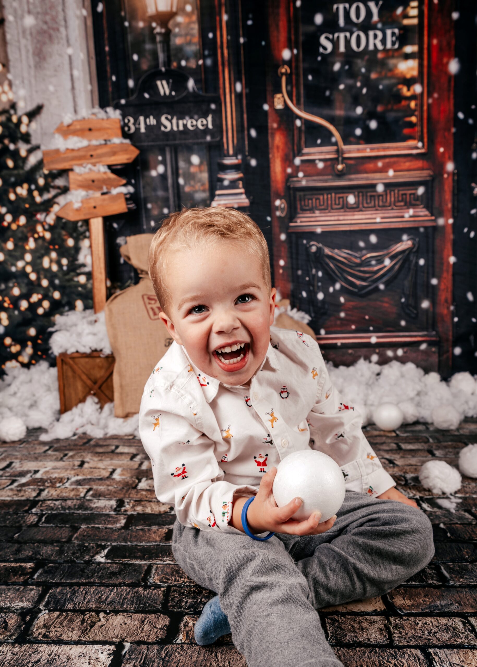 kerst fotoshoot, kerstshoots kindje in studio